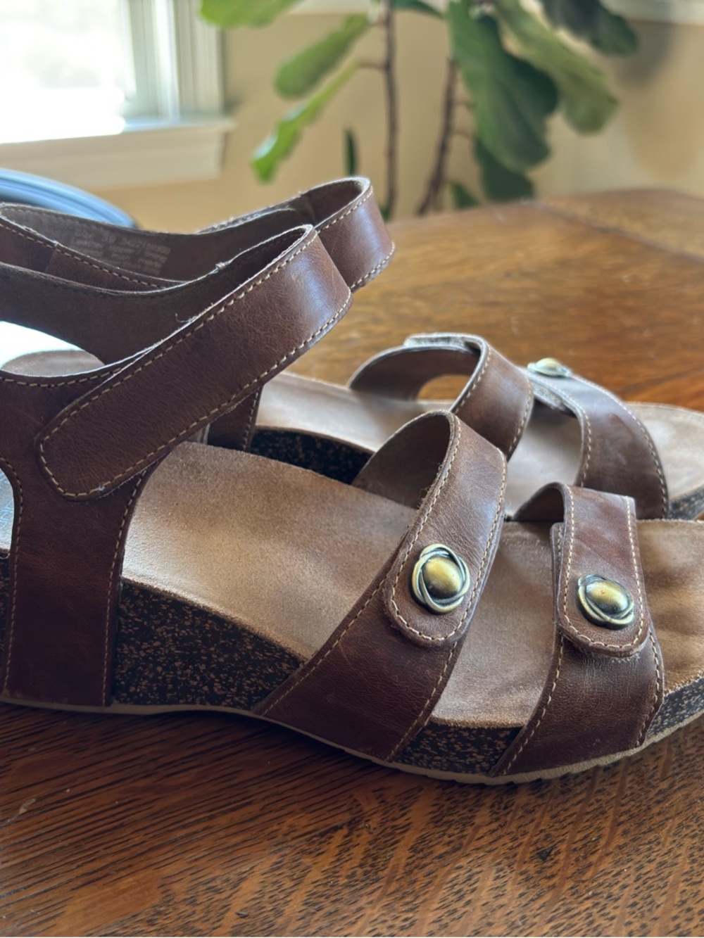 Dansko Brown Strappy Wedge Sandals